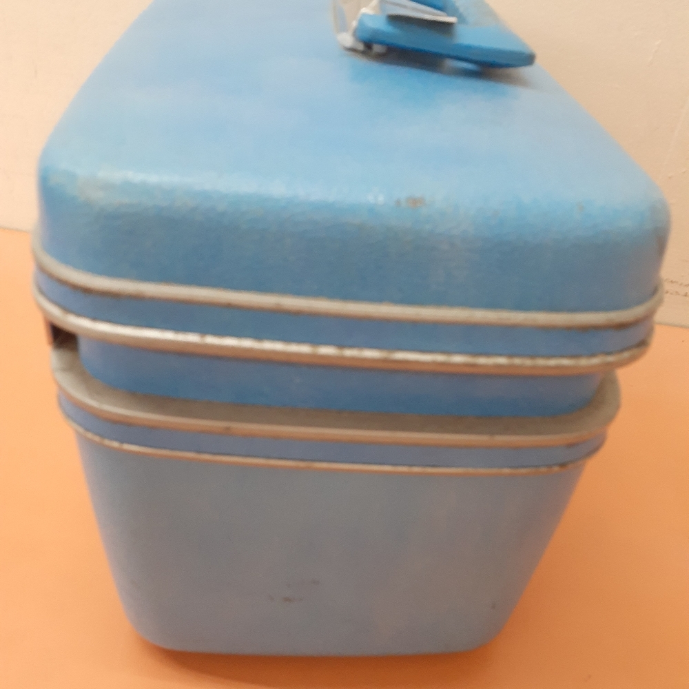 VTG SAMSONITE COSMETIC TRAIN CASE BLUE IT'S A BOY Makeup Luggage - Picture 5 of 12